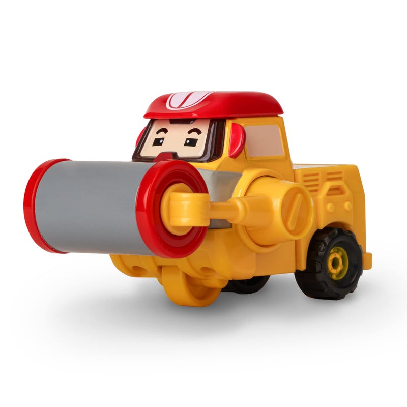 روبوكار بولي Robocar Poli Max DIE-CAST لعبة معدنية للسيارات Steamroller ألعاب مركبات البناء لعبة شاحنة البناء Diecast هدايا حفلات أعياد الميلاد للأطفال الصغار من عمر 1 إلى 5 سنوات للأولاد والبنات - Image 2